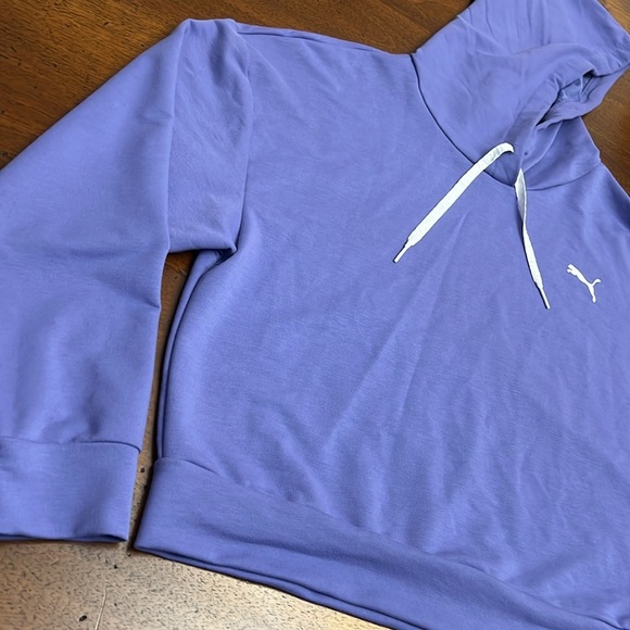 PUMA hoodie clean Puma short hooide stylish purple small size hoodie top - Picture 4 of 10